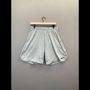 Nike Mens Activewear Shorts Gray Dry-Fit Elastic Waist Poll On Size Large "
